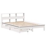 vidaXL Lit bibliothèque sans matelas blanc 140x190 cm bois pin massif