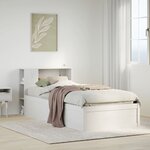 vidaXL Cadre de lit sans matelas blanc 75x190 cm bois de pin massif