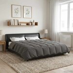 vidaXL Duvet d'été simple Matelassé Gris clair 220 x 260 cm Microfibre
