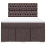 vidaXL Sommier à lattes de lit avec matelas Marron foncé 140x190 cm