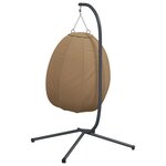 vidaXL Chaise suspendue en forme d'œuf et support taupe tissu et acier