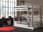 PINO Lits superposés pin massif Blanc 209x105x182cm + Lit gigogne