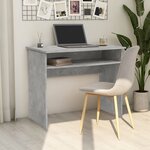 vidaXL Bureau Gris béton 90x50x74 cm Bois d'ingénierie
