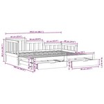 vidaXL Lit de jour avec gigogne et tiroirs sans matelas blanc 80x200cm