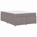 vidaXL Cadre de lit avec matelas avec matelas Taupe 140 x 200 cm tissu