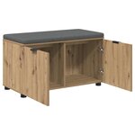 vidaXL Banc d'entrée avec coussin Chêne artisanal 80 x 46 x 46 cm