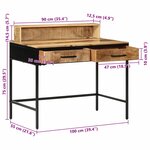 vidaXL Table console 100x55x75 cm en bois massif brut de mangue