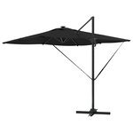 vidaXL Parasol Cantilever Roma de avec LEDs - Noir  286 x 285 x 270 cm  en aluminium.