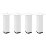 vidaXL Pieds de table basse 4 pièces Blanc 42-44 cm Acier