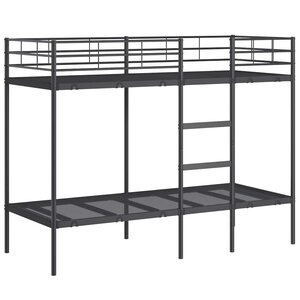 VidaXL Lit superposé sans matelas noir 80x200 cm acier