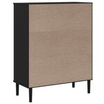 vidaXL Buffet SENJA aspect rotin noir 90x40x112cm bois massif de pin