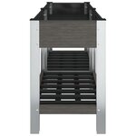 vidaXL Lit surélevé de jardin avec étagère Gris 175x50x75 cm WPC