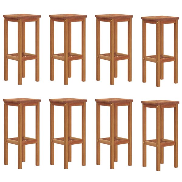 vidaXL Tabourets de bar lot de 8 bois massif d'acacia
