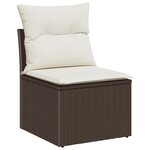 vidaXL Ensemble de Canapés de Jardin 4 pièces avec Coussins Rattan Poly Marron