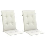 vidaXL Coussins de chaise à dossier haut lot de 2 crème mélangé tissu