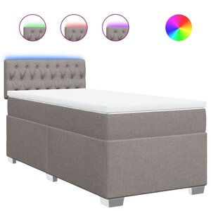 vidaXL Sommier à lattes de lit avec matelas Taupe 90x190 cm Tissu