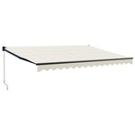 vidaXL Auvent rétractable crème 4 5x3 m tissu et aluminium