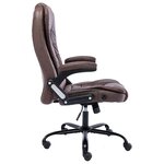 Chaise fauteuil siège de bureau informatique étude foncé similicuir daim brun 02_0024030