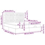 VidaXL Cadre de lit ottoman avec matelas gris foncé 180x200cm tissu