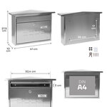 Boîte aux Lettres en Acier Inoxydable  Deco E5707  Fond Étroit  Anti-pluie  Inox