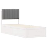vidaXL Cadre de lit avec tête de lit rembourrée Gris clair 75 x 190 cm