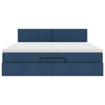 VidaXL Cadre de lit ottoman avec matelas bleu 160x200 cm tissu