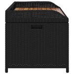 vidaXL Banc de rangement noir résine tressée et bois d'acacia