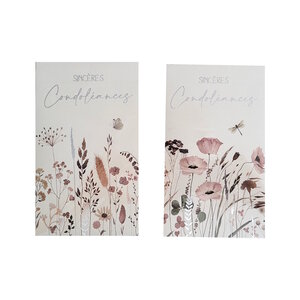 Carte De Voeux -  Sincères Condoléances - Fleurs Visuel Aléatoire*