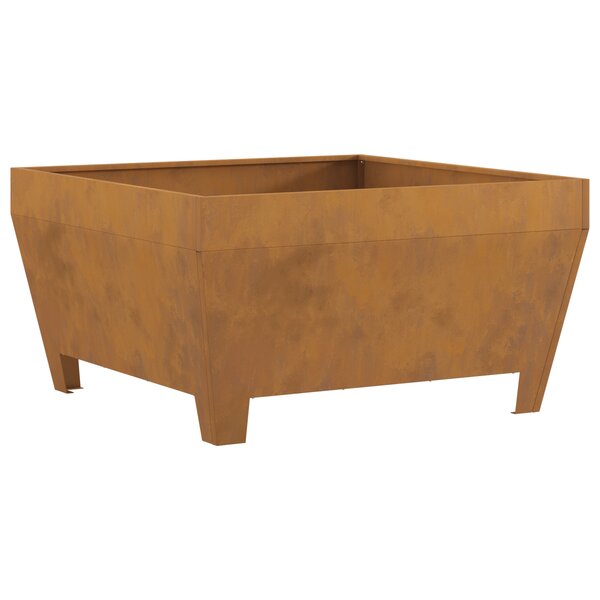 Foyer carré vidaXL 80x80x43 cm en acier anti-météo