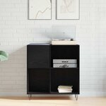 vidaXL Meuble à vinyles Chêne noir 85 x 38 x 89 cm Bois d'ingénierie