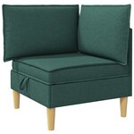 vidaXL Canapé modulaire avec rangement 4 Pièces Vert foncé Tissu