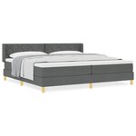 vidaXL Lit à Ressorts avec matelas Gris foncé 200 x 200 cm tissu