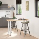 vidaXL Pieds de table de bar en U  2 pièces  blanc  50 x (90-91) cm  acier