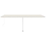vidaXL Auvent manuel rétractable avec LED 600x300 cm Crème