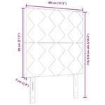 vidaXL Tête de lit Montage mural Géométrique Noir 80 cm Velours