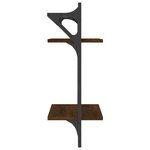 vidaXL Étagères murales à 2 niveaux avec barres 2 Pièces chêne marron