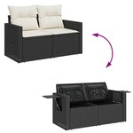 vidaXL Salon de jardin avec coussins 8 Pièces noir résine tressée acacia