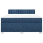 vidaXL Sommier à lattes de lit avec matelas Bleu 200x200 cm Tissu