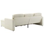vidaXL Canapé-lit modulaire 3 places Crème Similicuir