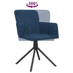 vidaXL Chaises pivotantes à manger lot de 2 Bleu Velours