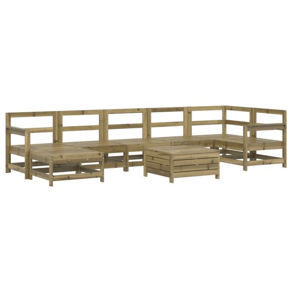 vidaXL Salon de jardin 8 Pièces bois de pin imprégné