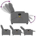 vidaXL Fauteuil inclinable de massage électrique gris foncé tissu