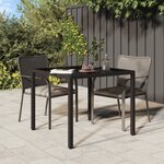 vidaXL Table de salle à manger Marron 90x90x75 cm Poly Rotin