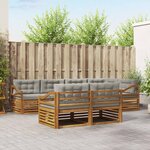 vidaXL Ensemble de canapés d'extérieur 7 Pièces Gris Naturel et Clair
