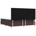 vidaXL Lit à Ressorts avec Matelas & Banquette Marron Foncé 200x200 cm Tissu