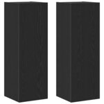 vidaXL Cabinet TV mural 2 Pièces Chêne noir 30 5 x 30 x 90 cm