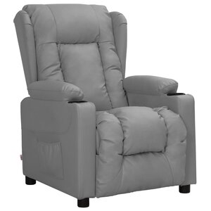 vidaXL Fauteuil inclinable Gris Similicuir