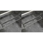 vidaXL Drain de douche linéaire 2 Pièces 530 x 140 mm Acier inoxydable