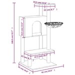 vidaXL Arbre à chat avec griffoirs en sisal Gris foncé 108 5 cm