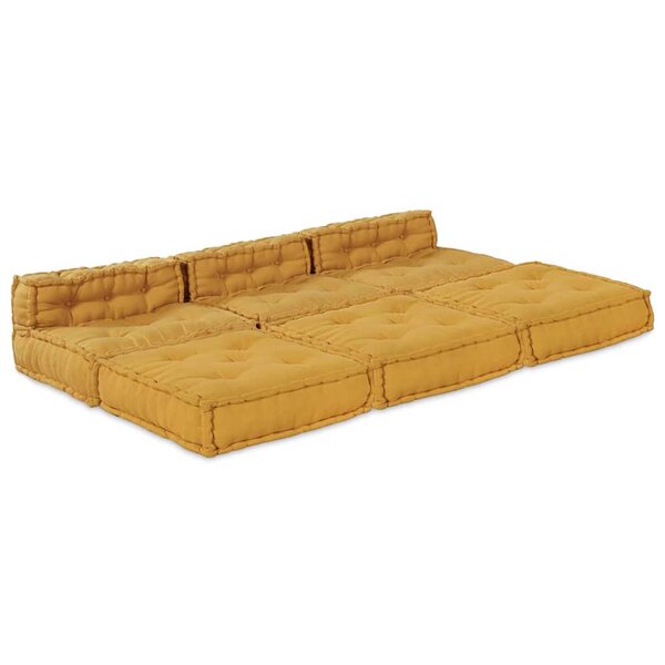vidaXL Unité de canapé modulaire 4 Pièces Jaune Tissu
